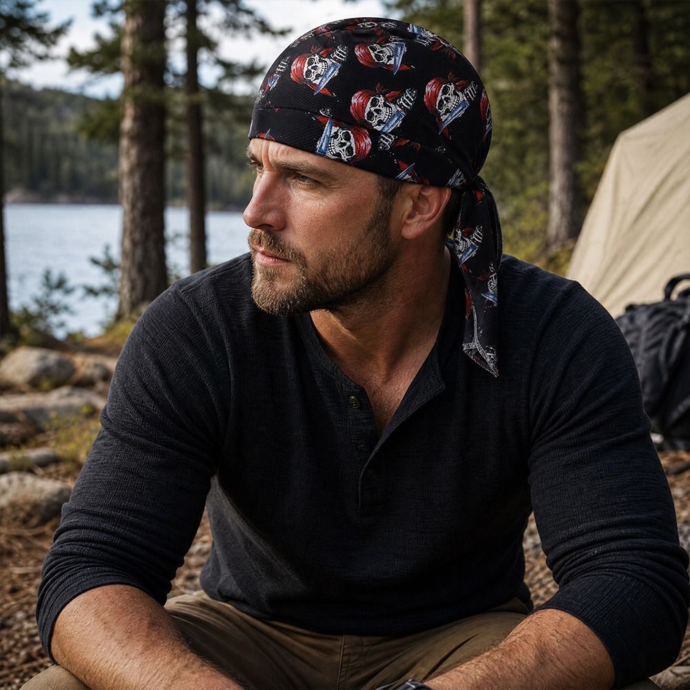 Skull Cap Helmet Liner - Quick Dry Pirate Hat Adjustable Mesh