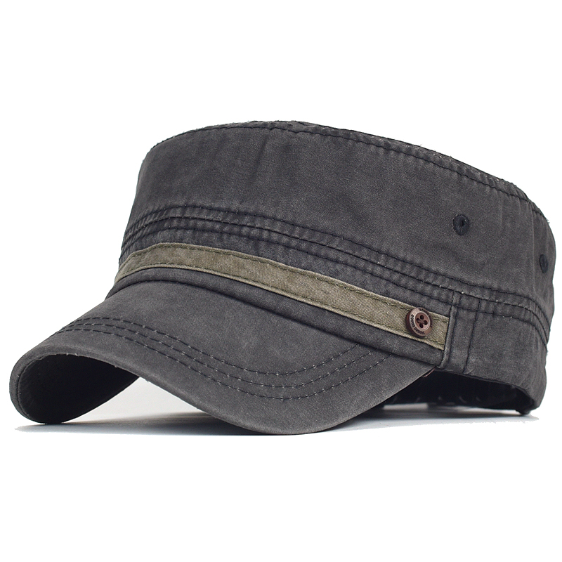 Snapback Hat Flat - Washed Cotton Cap Men Casual Unique