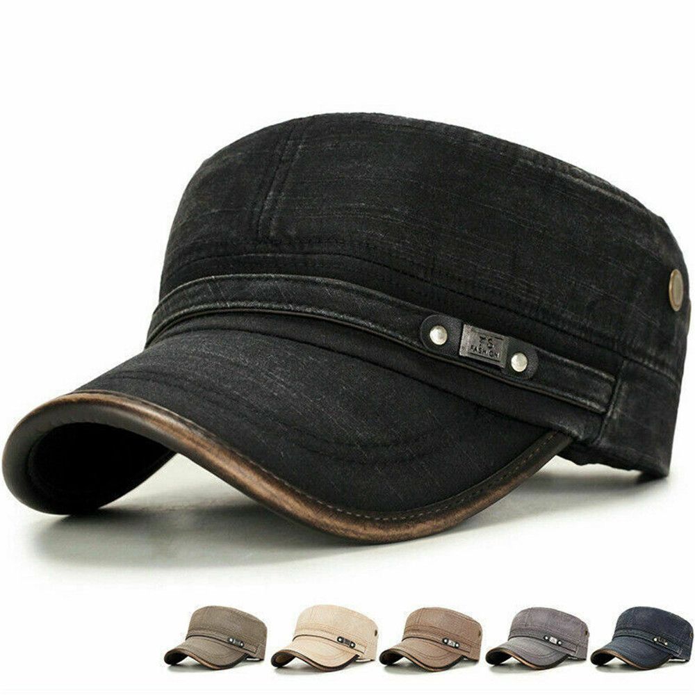 Snapback Hat Flat - Breathable Flat Adjustable Cap Men Denim