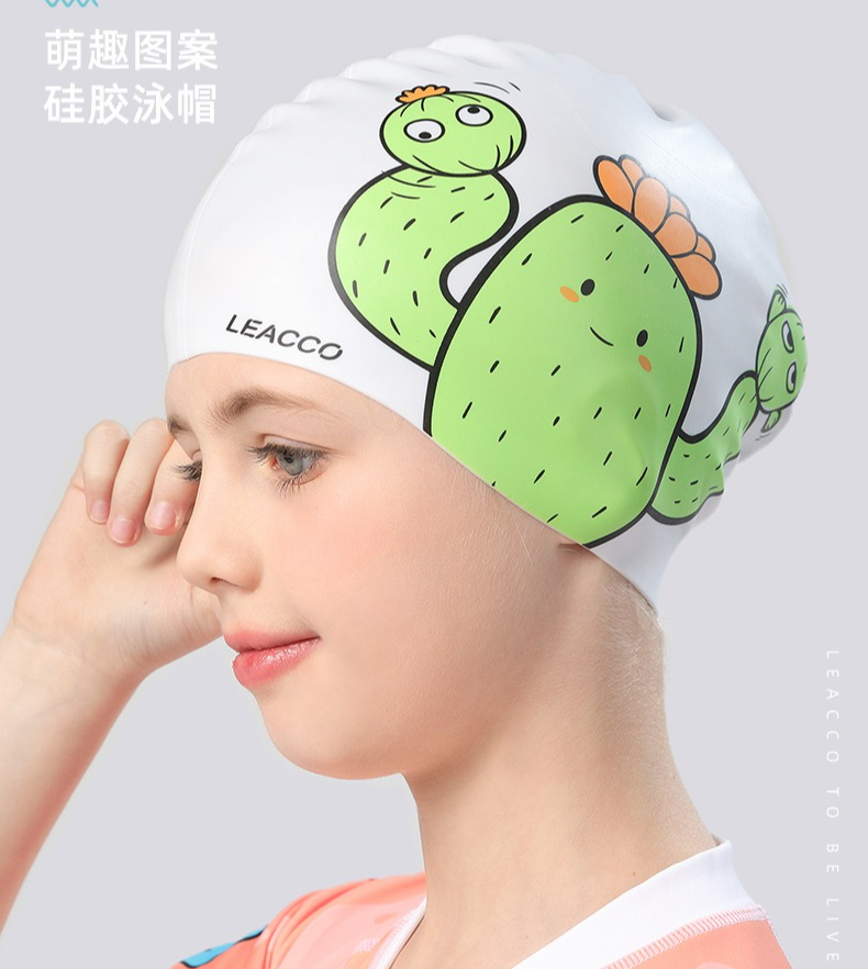 Swim Hat Silicone - Waterproof Silicone Swim Cap for Kid