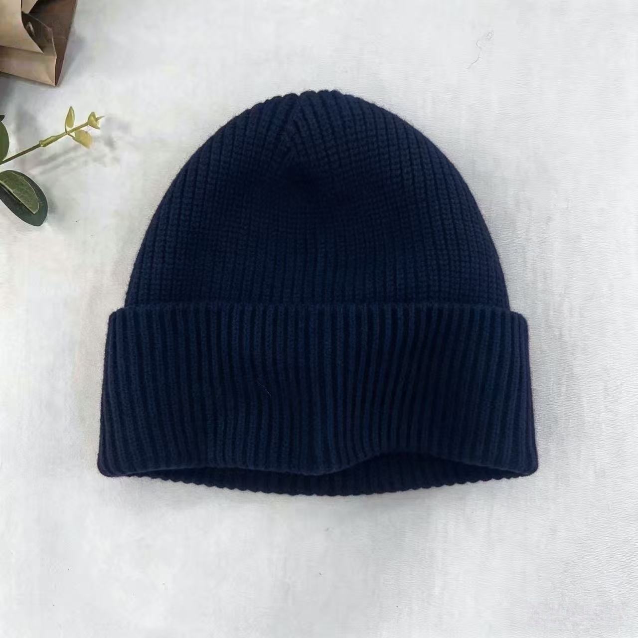 Navy Blue Ribbed Knit Thermal  - Beanie Cuffed Knit review and price