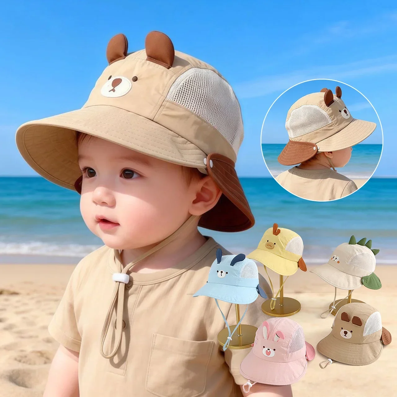 Baby Cartoon Bear Rabbit Ear S - Sun Hat Wide Brim review and price