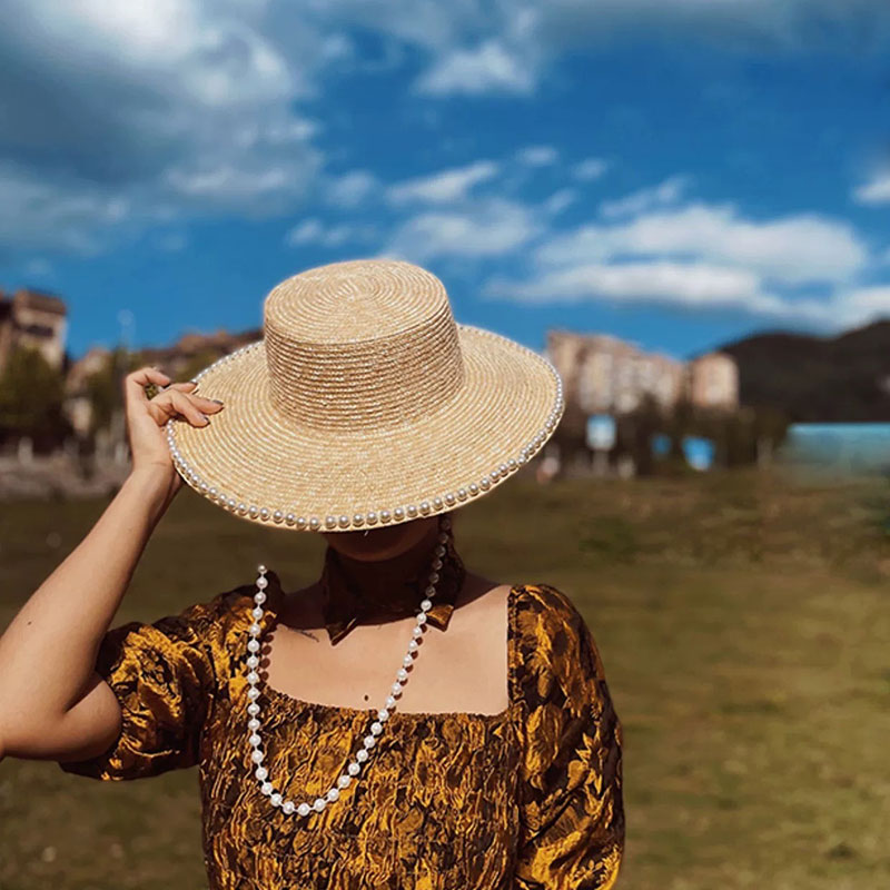 New Summer Fashion Pearl Chain - Cowboy Hat Straw review and price