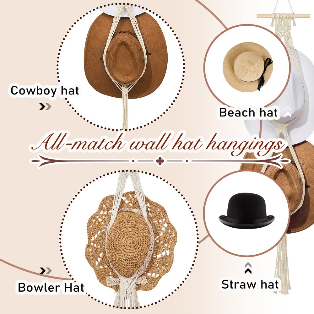 Bohemian Macrame Hat Hanger Ha - Sun Hat Wide Brim review and price