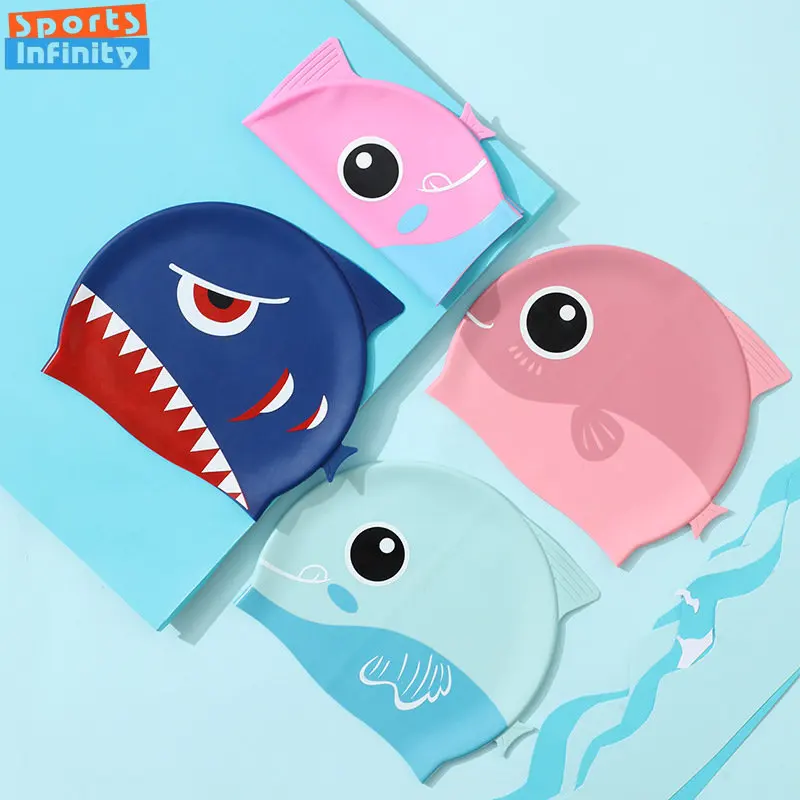 Cartoon Cute Fish Shark Silico - Swim Hat Silicone review and price