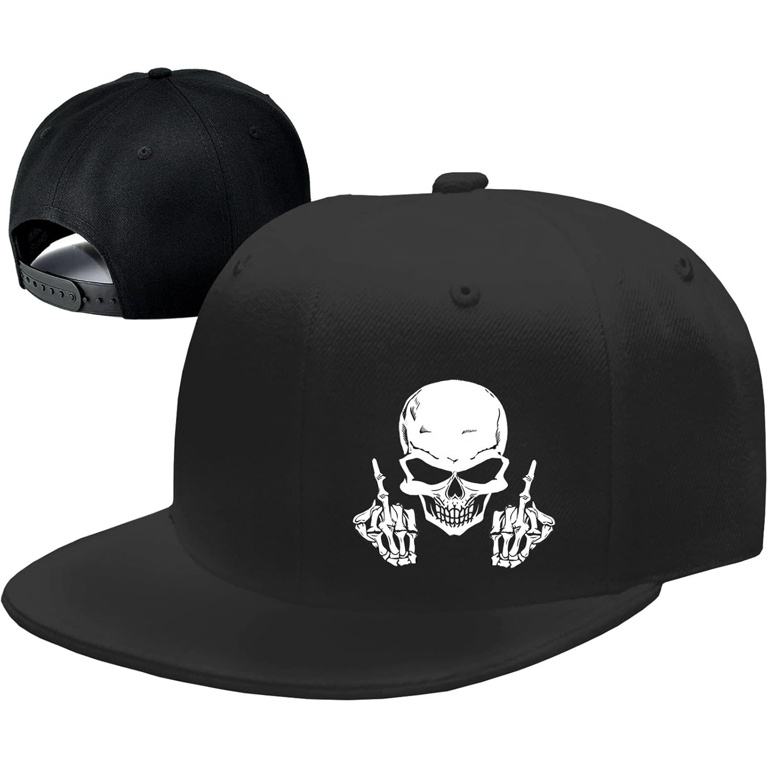 Skull Middle Finger Snapback H - Snapback Hat Flat review and price